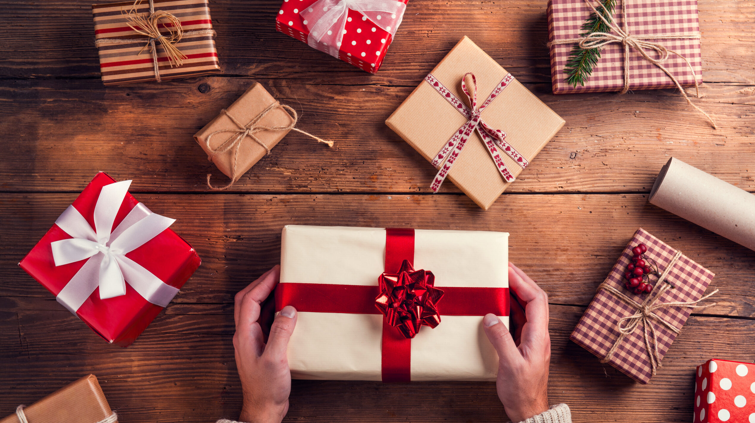 Wrapped Christmas presents